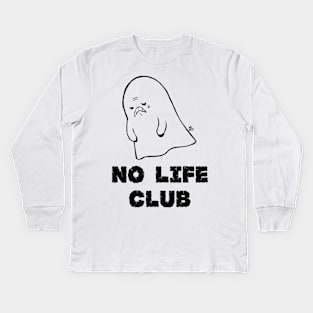 No Life Club (white) Kids Long Sleeve T-Shirt